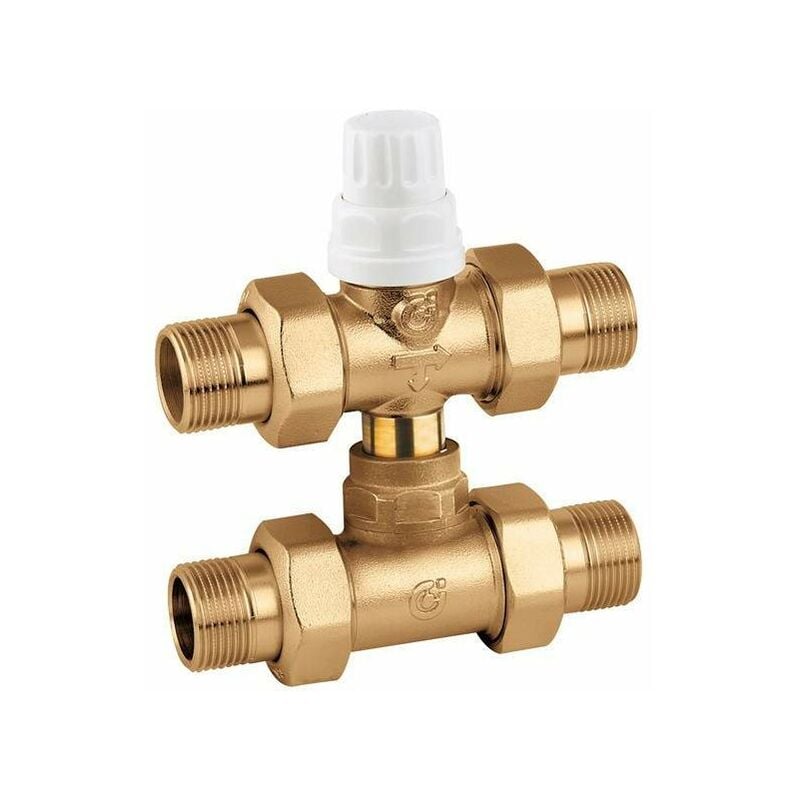 foto del prodotto caleffi valvola di zona a tre vie con tee di by pass 678 3 4 