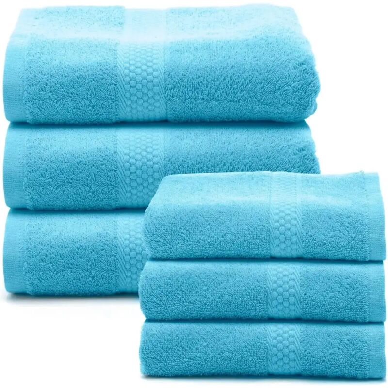 immagine 0 del prodotto caleffionline caleffi set asciugamani 100 cotone,3 viso 55x100 cm 3 bidet 40x60 colore acqua