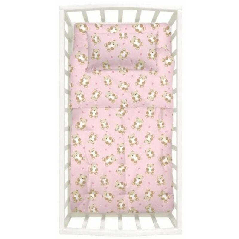 foto del prodotto caleffionline caleffi trapunta con paracolpi lettino baby orsacchiotti rosa