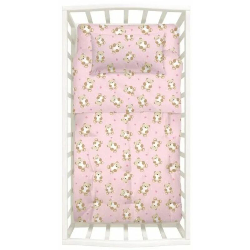 foto del prodotto caleffionline caleffi trapunta con paracolpi lettino baby orsacchiotti rosa multicolore