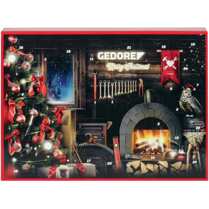 foto del prodotto calendario dell avvento rosso gedore 2024 33 pezzi,