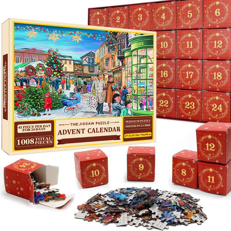 foto del prodotto calendrier de l avent puzzles,christmas advent calendar,puzzle de no l pour compte rebours jusqu no l,cadeau de no l