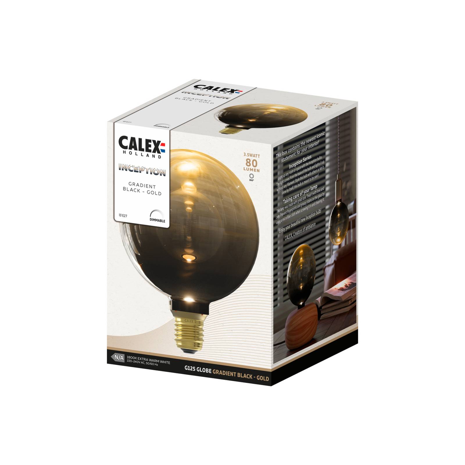 foto del prodotto calex inception led globe e27 g125 3w 1.800k dimm