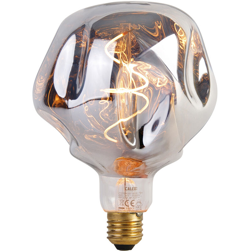 foto del prodotto calex lampadina led dimmerabile e27 g125 argento 4w 75lm 1800k