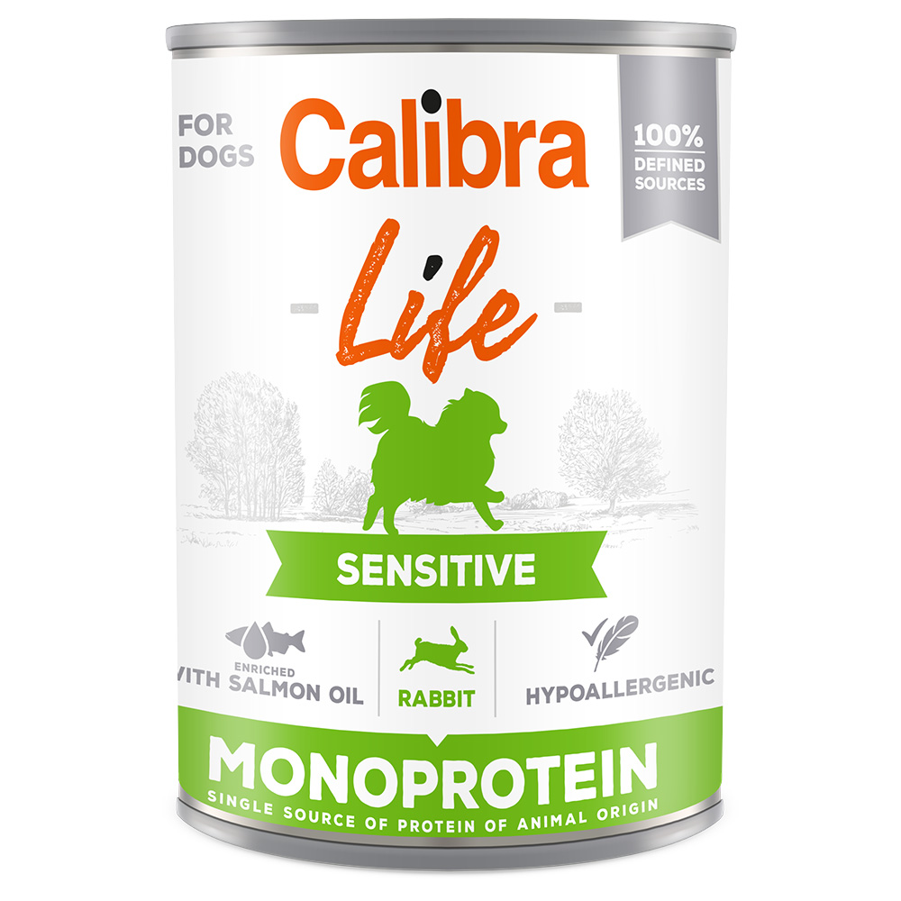 foto del prodotto calibra dog life adult 6 x 400 g coniglio