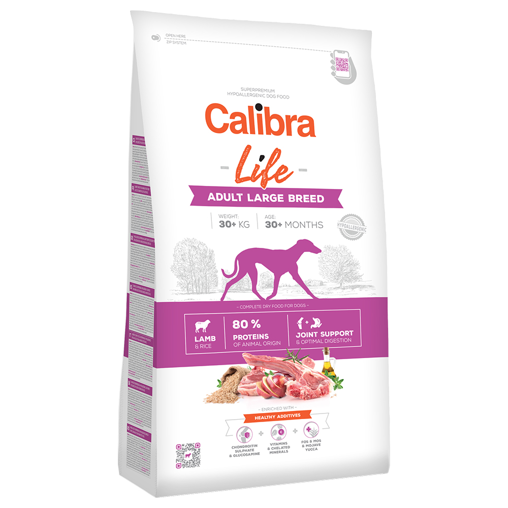 foto del prodotto calibra dog life adult large breed agnello crocchette per cane - set 2 x 12 kg