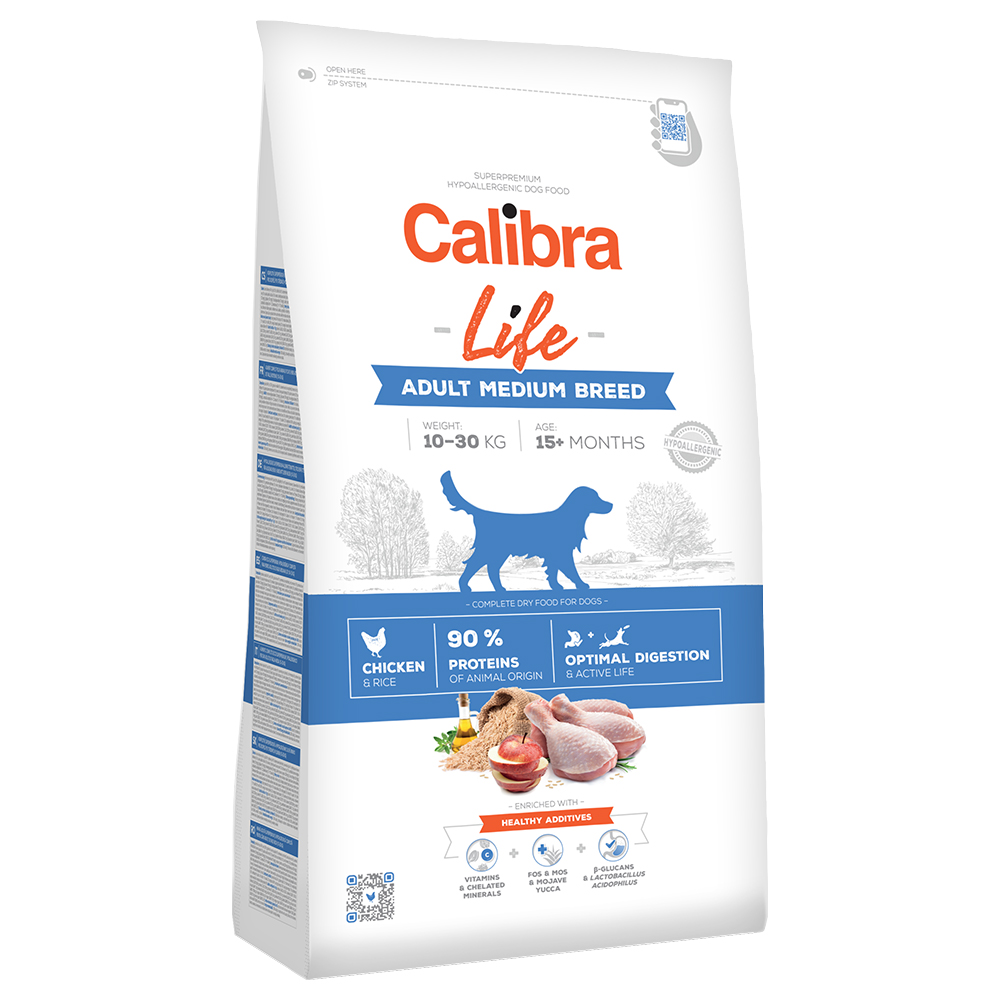foto del prodotto calibra dog life adult medium breed pollo 12 kg