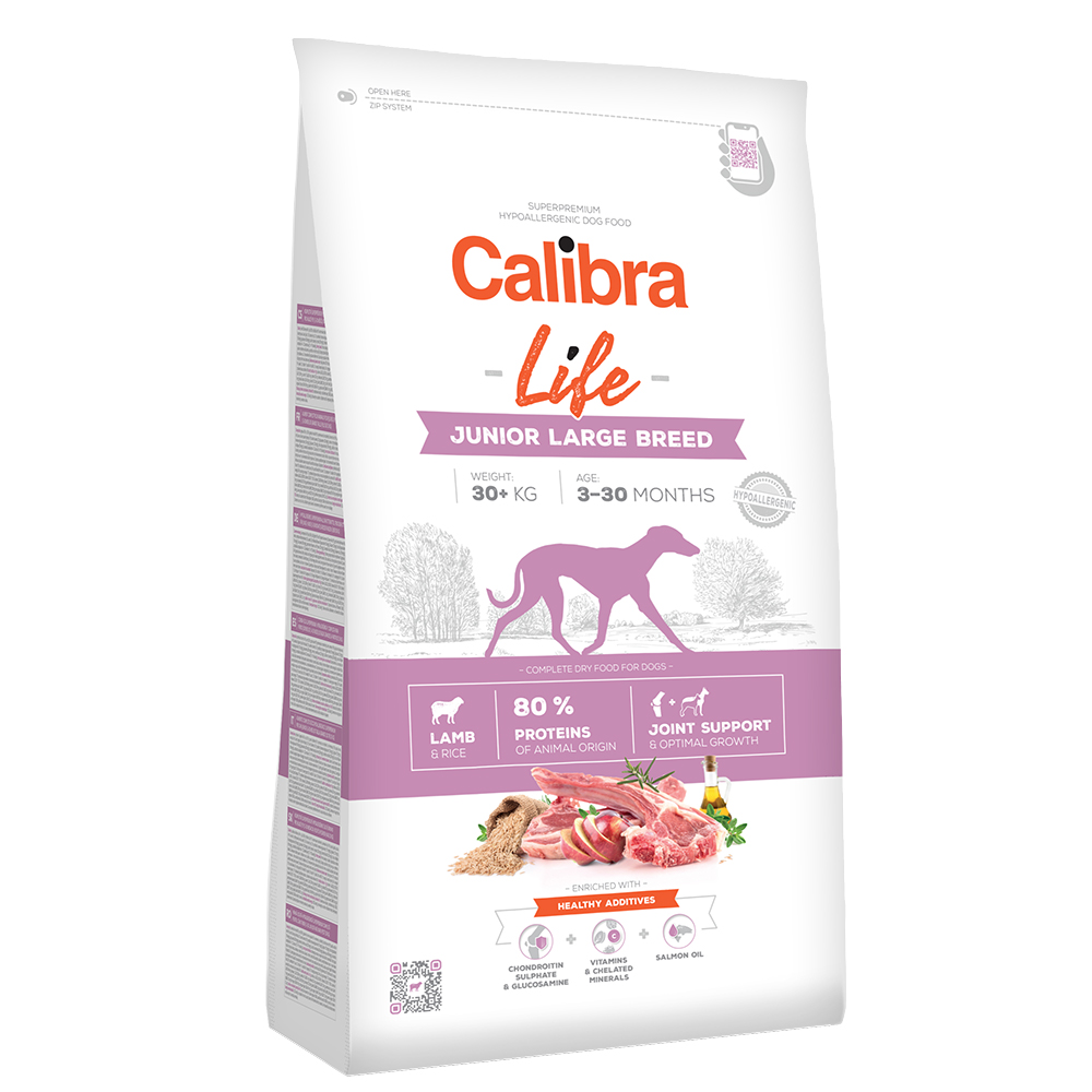 foto del prodotto calibra dog life junior agnello per cani di razza grande 12 kg