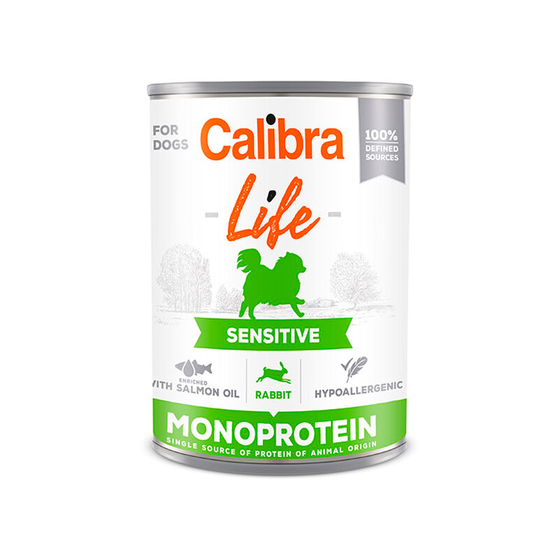 foto del prodotto calibra dog life pu sensibile coniglio 6x400gr