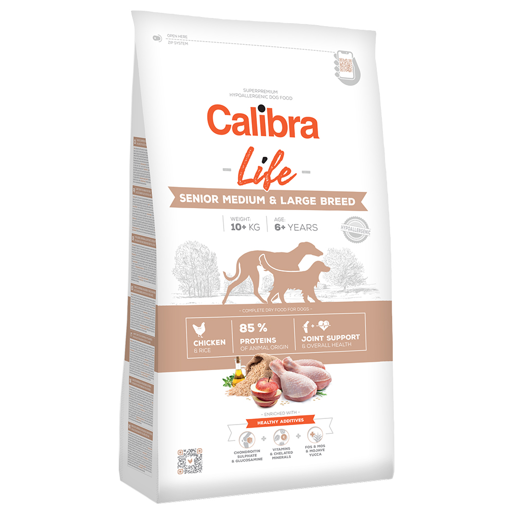 foto del prodotto calibra dog life senior pollo per cani di taglia media e grande - set 2 x 12 kg
