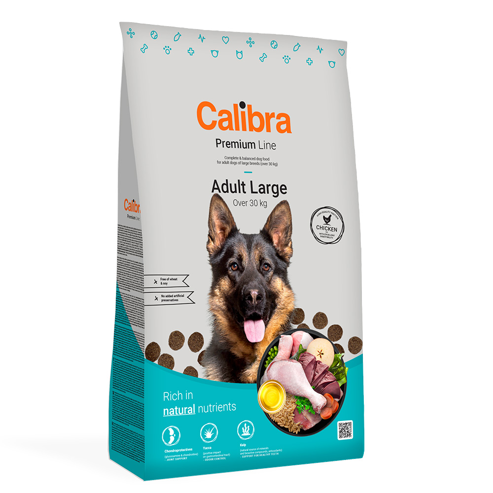 foto del prodotto calibra dog premium line adult large breed pollo crocchette per cane 12 kg
