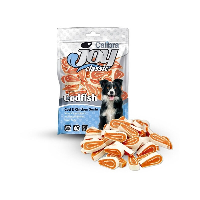 foto del prodotto calibra joy dog classic bacalao polllo sushi 80gr