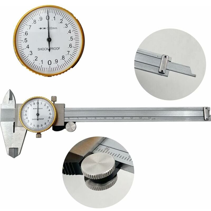 foto del prodotto calibri a quadrante ymyny 0 150 mm 0,02 mm calibro a corsoio in acciaio inossidabile ad alta precisione per uso industriale calibro a quadrante