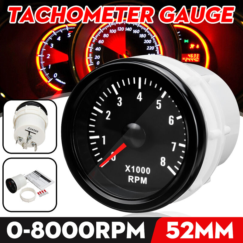 foto del prodotto calibro di velocit del contagiri del contagiri da 2 52mm 0 8000 rpm per motori a benzina zebraa