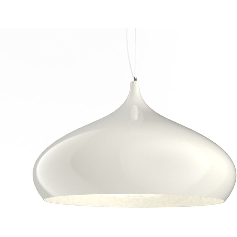 foto del prodotto calice sospensione, 1x e27, max 42w, metallo, bianco lucido, d.60cm lumicom
