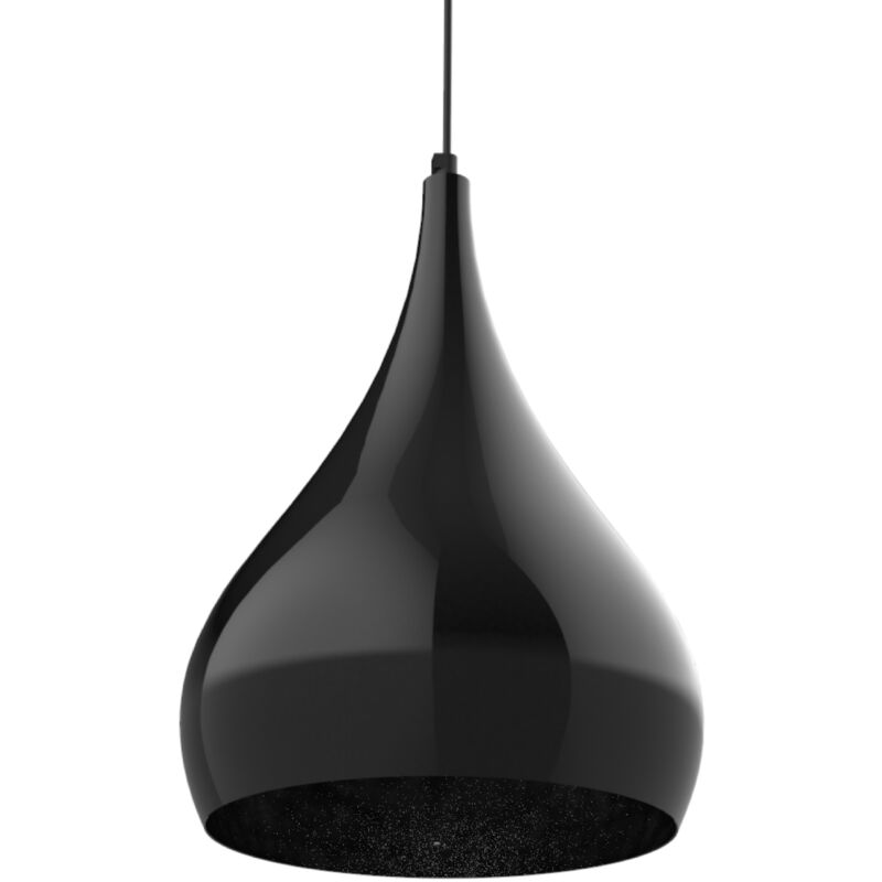 foto del prodotto calice sospensione, 1x e27, max 42w, metallo, nero lucido, d.20cm lumicom