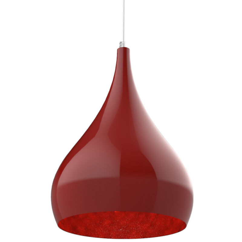 foto del prodotto calice sospensione, 1x e27, max 42w, metallo, rosso lucido, d.20cm lumicom