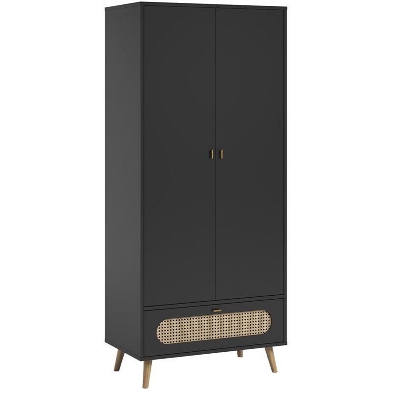 foto del prodotto calicosy armadio 2 ante e 1 cassetto con cannage in rattan l85 cm canna