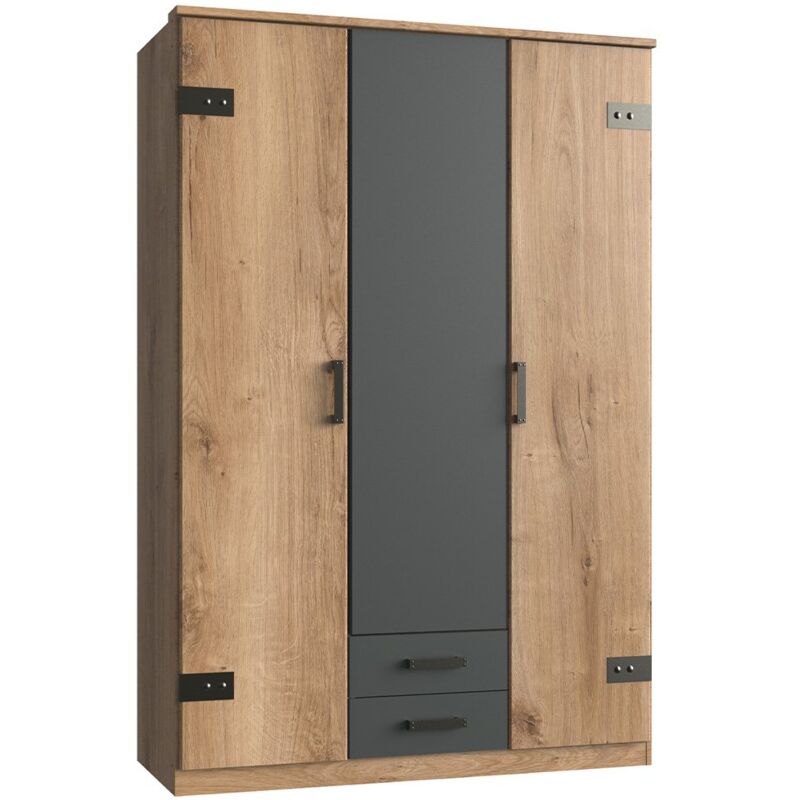 immagine 0 del prodotto calicosy armadio 3 ante decoro quercia e 2 cassetti l135 cm