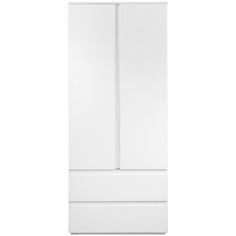 foto del prodotto calicosy armadio a 2 ante con 2 cassetti bianco l80 x h191 cm
