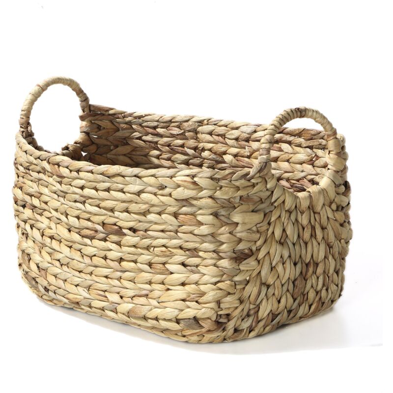 foto del prodotto calicosy cesto in giacinto d acqua con manici l 46 cm x p 27 cm x h 27 cm