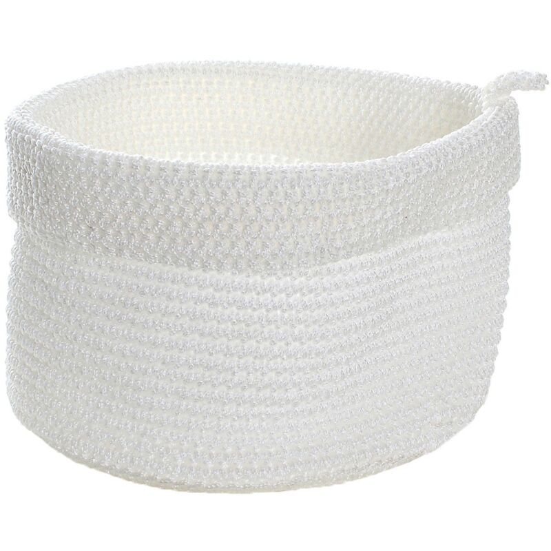 foto del prodotto calicosy cesto rotondo a maglia all uncinetto, bianco, grande modello