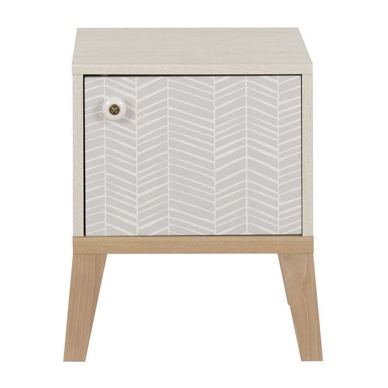 foto del prodotto calicosy comodino a 1 anta con gambe in faggio h 47cm beige