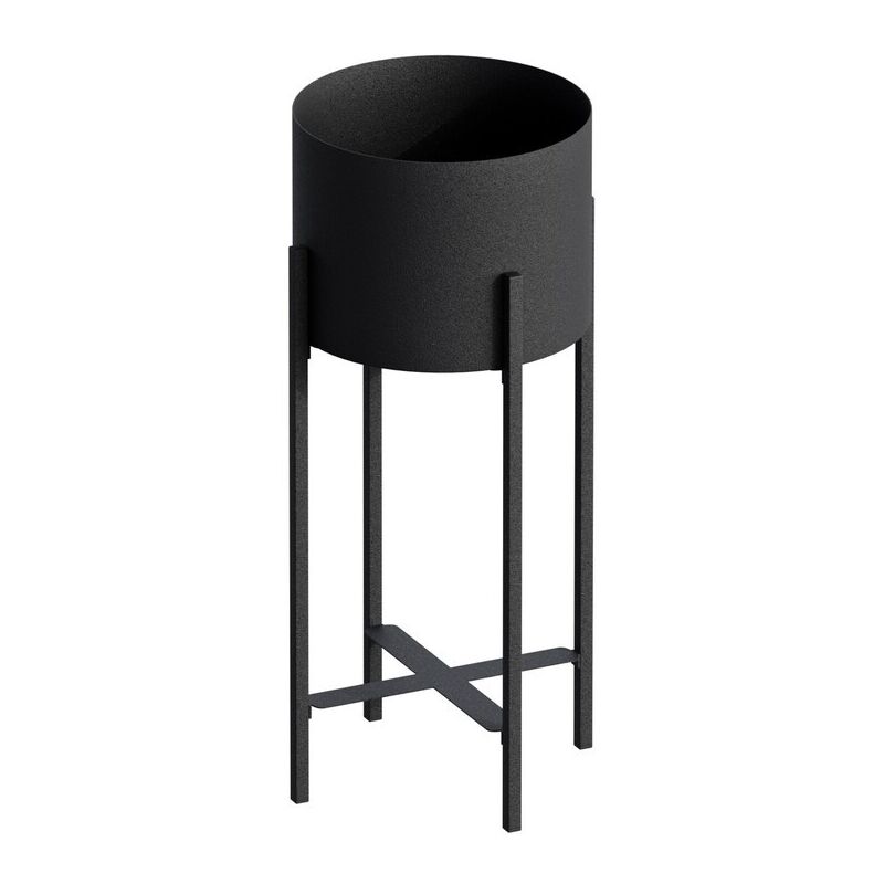 foto del prodotto calicosy copri vaso cilindrico con gambe in metallo nero h48 cm