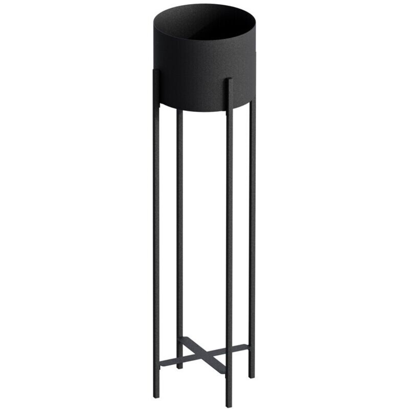 foto del prodotto calicosy copri vaso cilindrico con gambe in metallo nero h78 cm