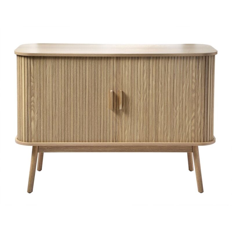foto del prodotto calicosy credenza vintage decorata in legno con 2 ante scorrevoli l110cm