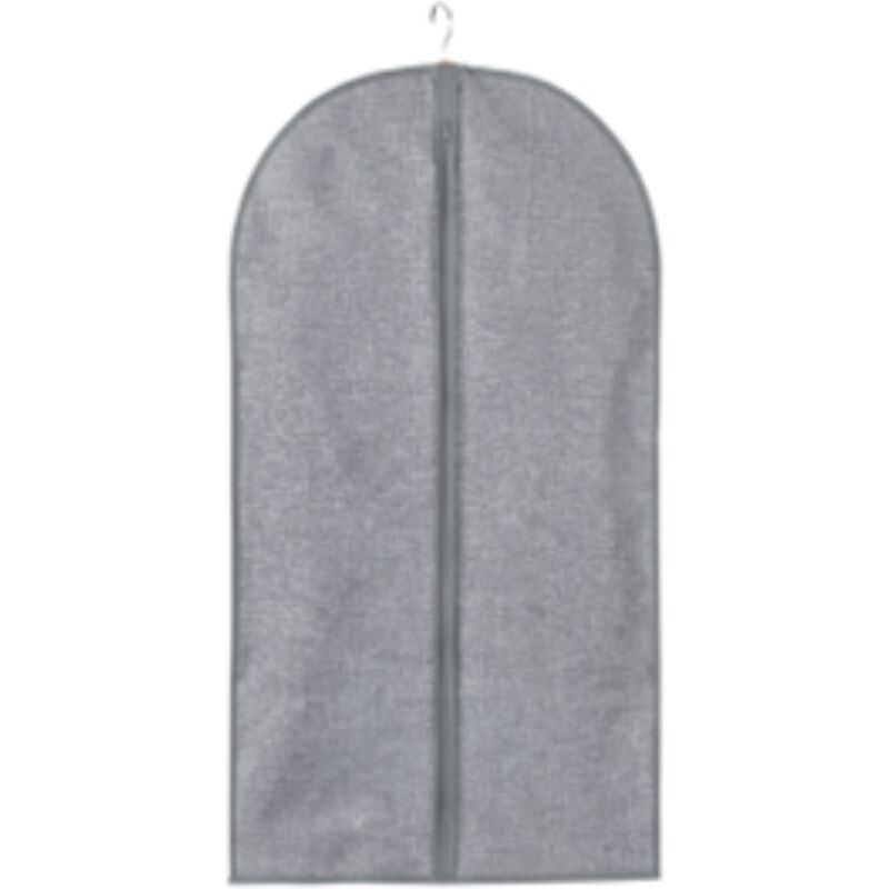 foto del prodotto calicosy custodia protettiva per abiti in tessuto effetto lino grigio h100 cm