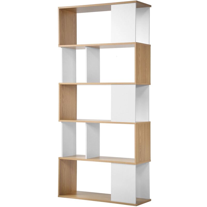 foto del prodotto calicosy libreria decorazione bianca e rovere l80 x h173,5 cm