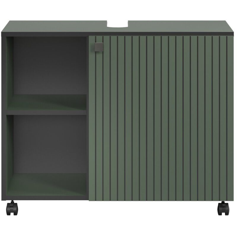 foto del prodotto calicosy mobile sottolavabo con ruote 1 anta e 2 nicchie l80 cm purebliss