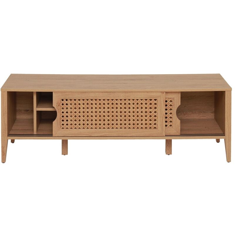 immagine 0 del prodotto calicosy mobile tv con 2 porte scorrevoli, decorazione in rattan