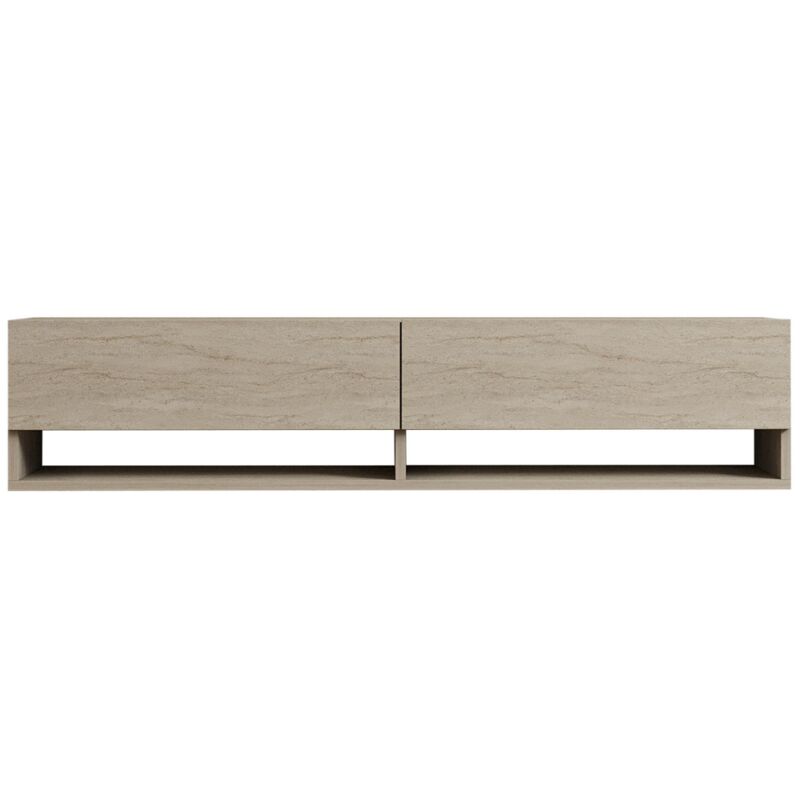 foto del prodotto calicosy mobile tv sospeso con 2 ante a ribalta, decorazione travertino l141 cm arges