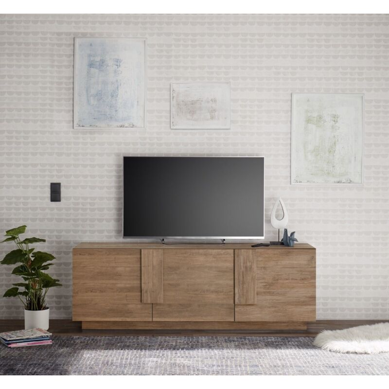 foto del prodotto calicosy porta tv 3 ante linea sax in finitura rovere mercure