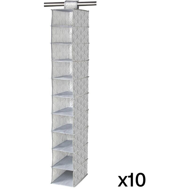 foto del prodotto calicosy set di 10 scaffali 10 caselle in tessuto non tessuto con motivo a ventaglio h128 cm