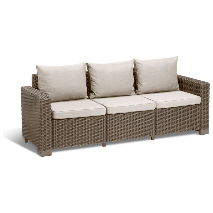 foto del prodotto california sofa 3 seater con cuscini seduta schienale 198x68x71,5h cappuccino