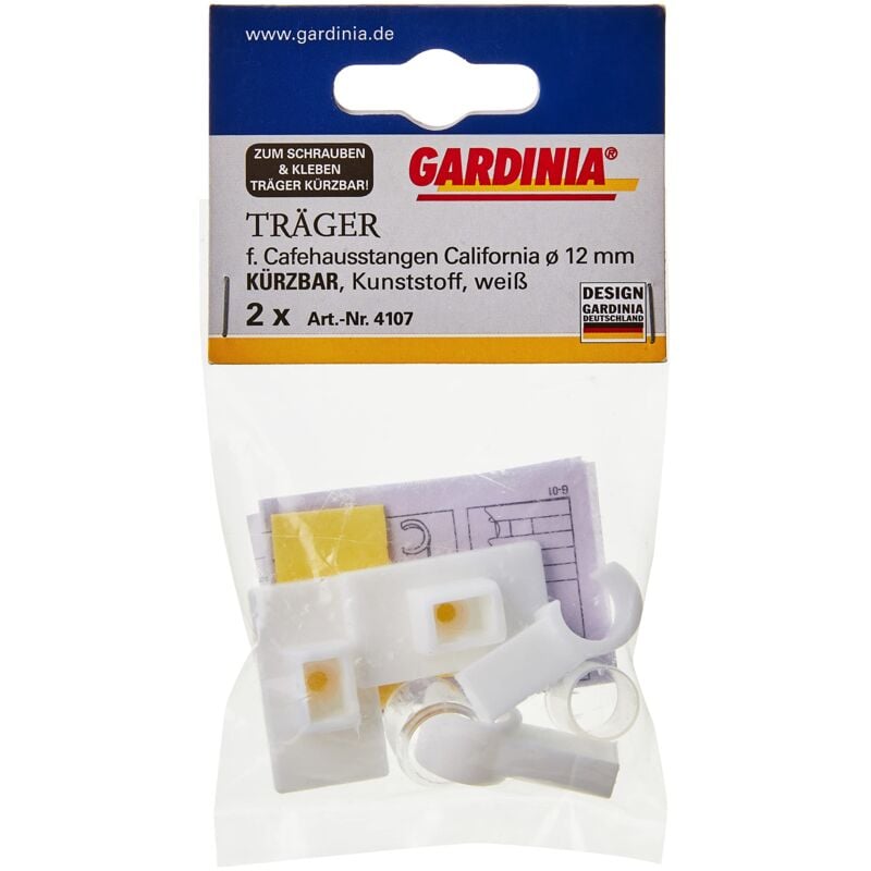 foto del prodotto california supporto per aste da caff , 12 mm, abs, 2,7 cm, 2 pz, colore bianco, 2.7 cm, 2 unit gardinia