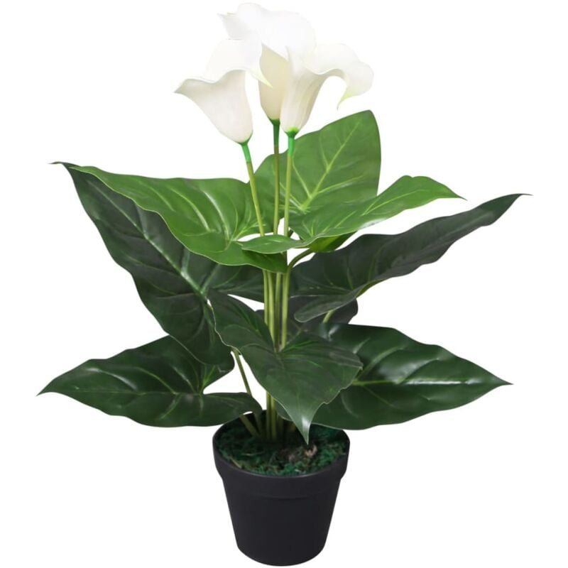 foto del prodotto calla lily artificiale con vaso 45 cm bianca - vidaxl