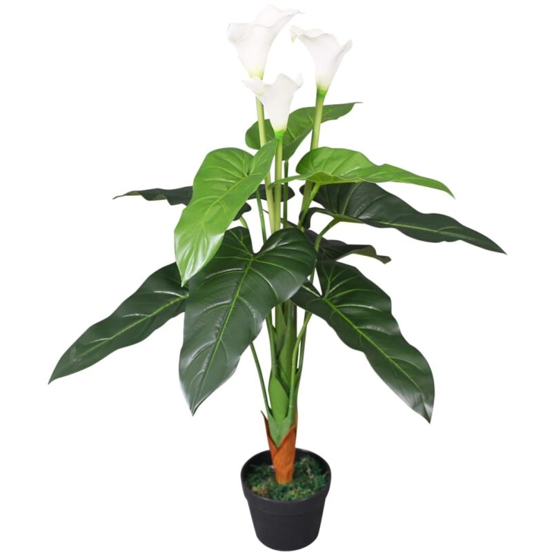 foto del prodotto calla lily artificiale con vaso 85 cm bianco - vidaxl
