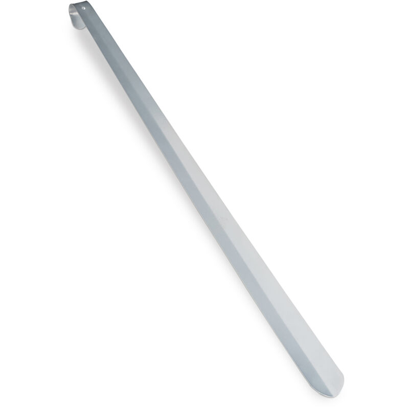 foto del prodotto calzascarpe in metallo, confortevole, stabile, l 70 cm, da appendere, con manico, argento relaxdays