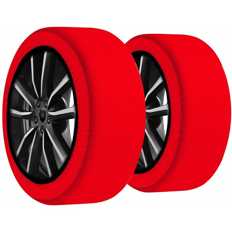 foto del prodotto calze da neve per auto omologate en 16662 1 taglia l in tessuto 3d rosso