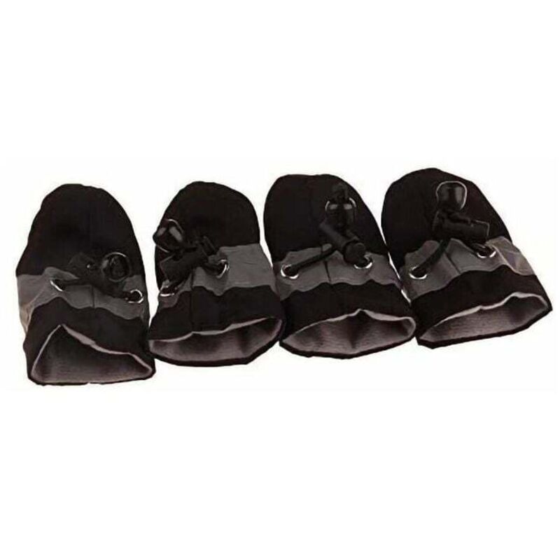 foto del prodotto calzini e scarpe per cani, confezione da 4, stivali antipioggia per cani, stivali impermeabili, copriscarpe morbidi e antiscivolo, design riflettente