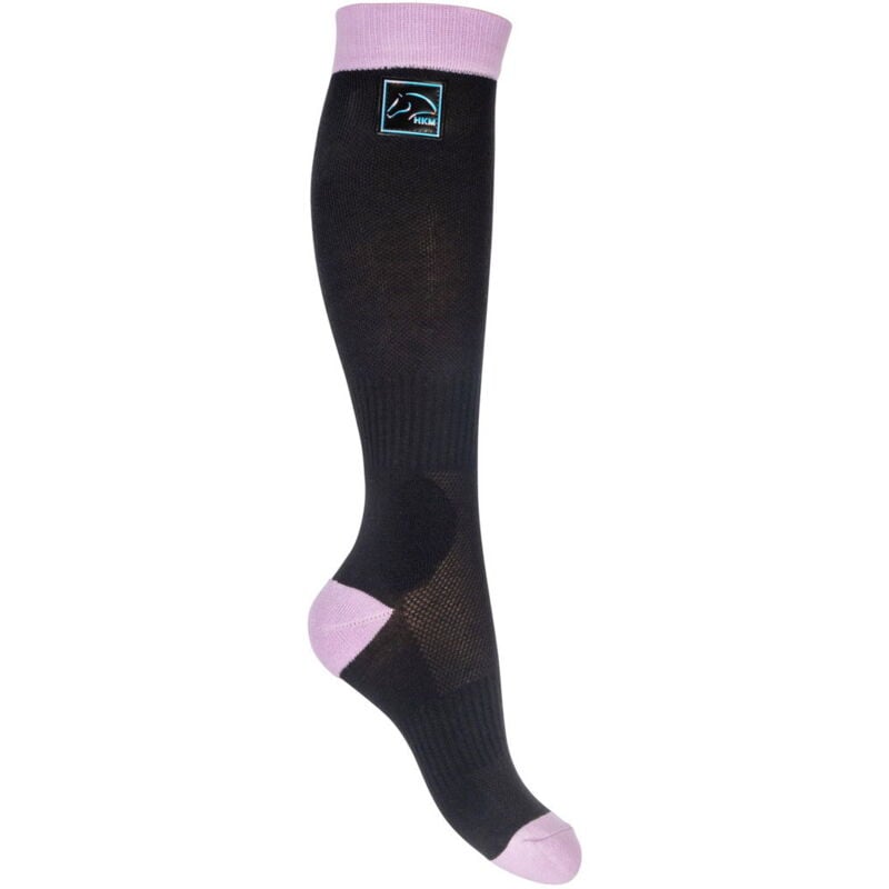 foto del prodotto calzini estivi per equitazione da donna caviglia e punta imbottita con logo olografico modello harbour island: 35/38, verde salvia e nero