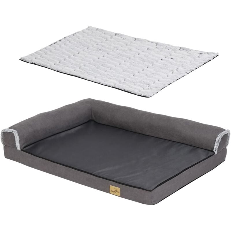 foto del prodotto cama perro grande ortopedica colchonetas impermeable sofa perros desenfundable lavable, 100x75x20cm, l, gris
