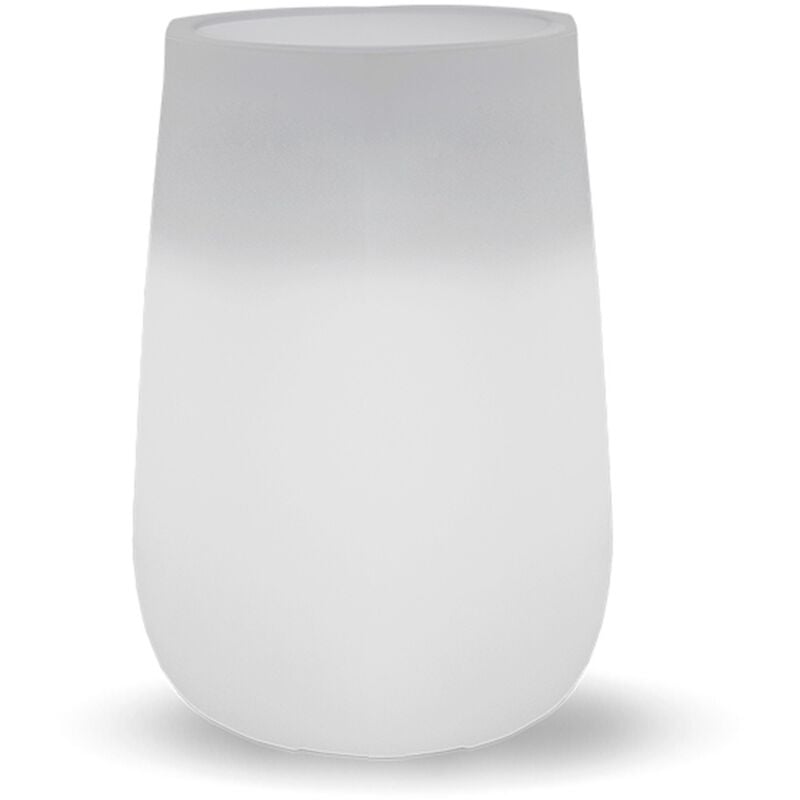 foto del prodotto camelia high vaso rotondo con luce per piante e fiori molto resistente. carica solare e batteria ricaricabile. luce rgb e realizzata in polietilene