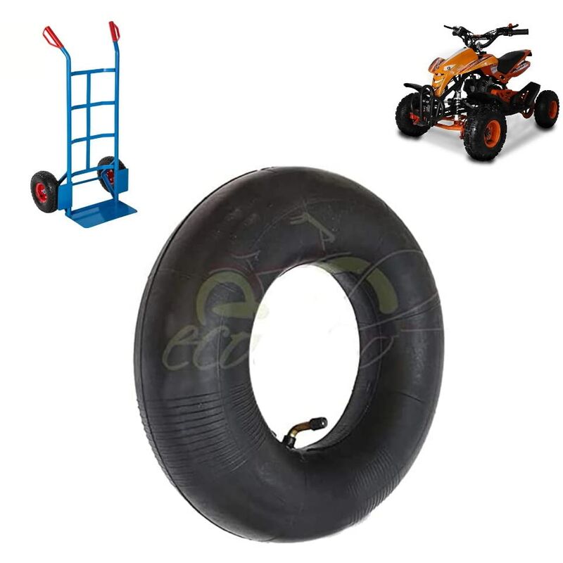 foto del prodotto camera d aria 3.50 4 vf tr87 valvola metallica in ferro per ruota carrello carrelino portapacchi carrozzella mini quad gomma pneumatico copertone
