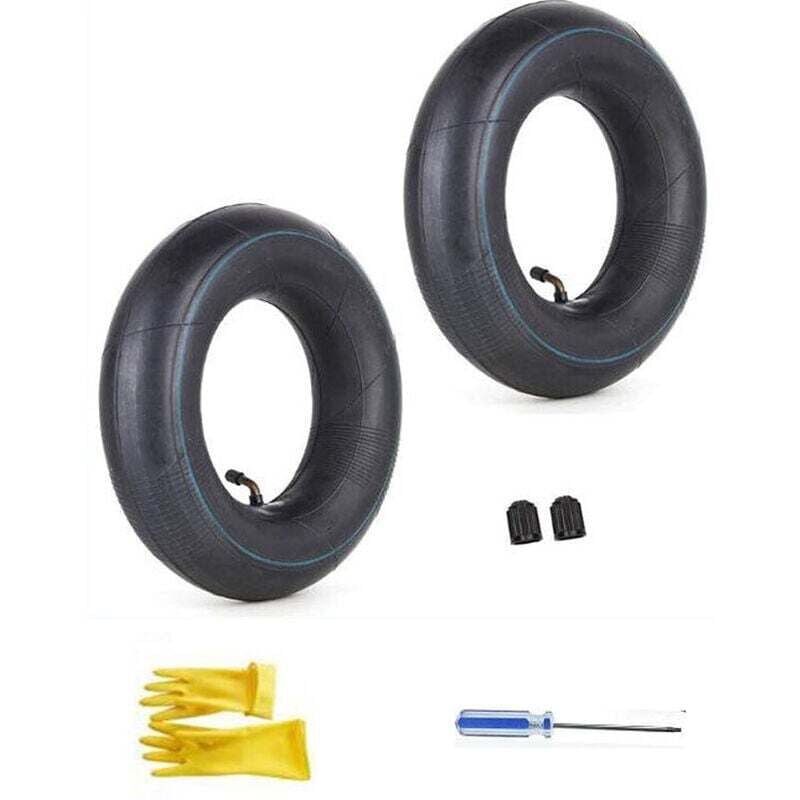 foto del prodotto camera d aria 4.00 3.50 6 350 400 6 3.50 6 4.00 6 4.10 6 con sostituzione stelo valvola angolato tr87 per carrelli manuali tosaerba rimorchi da
