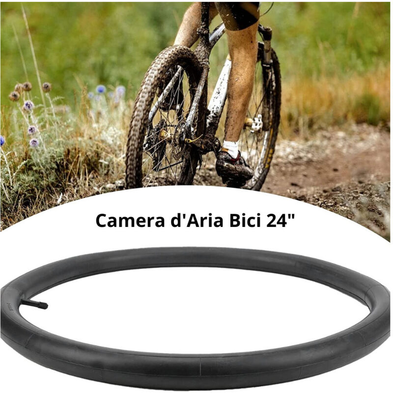 foto del prodotto camera d aria per bicicletta 24 1.75 1.90 44mm valvola schrader americana trade shop traesio